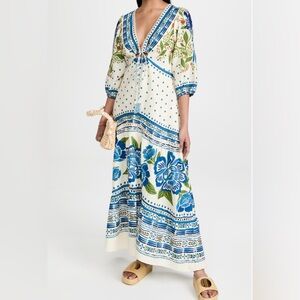FARM Rio Macaw Flight Tiered Maxi Dress